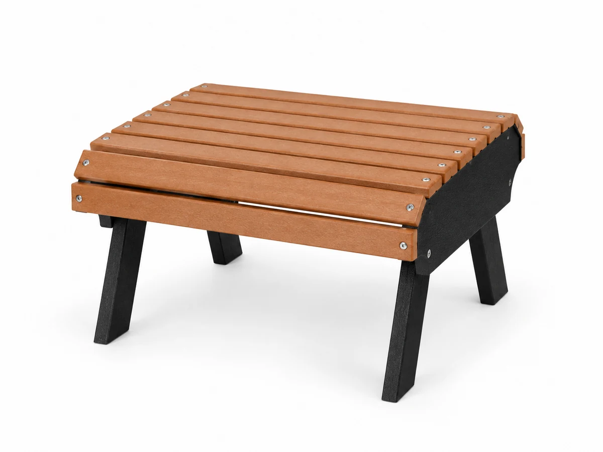 22 Stationary Ottoman poly outdoor furniture in Cedar on Black