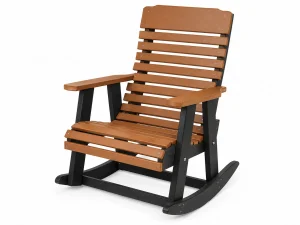 312 Tiara Vista Rocker poly outdoor furniture in Cedar on Black