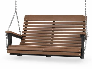 325 Tiara Vista 5ft Swing poly outdoor furniture in Pecan on Black