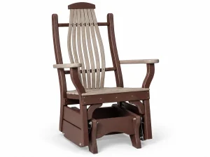 502 Bahia Vista Glider poly outdoor furniture in Weathered Wood on Tudor Brown