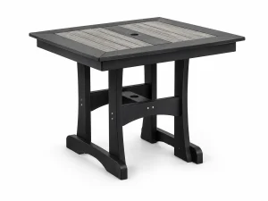 836 New Pointe Table poly outdoor furniture in Weathered Wood on Black