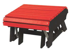 202-2 Gliding Ottoman poly outdoor furniture in Bright Red on Black