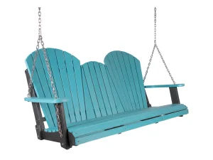 225 Adirondack 5ft Swing poly outdoor furniture in Turquoise on Black