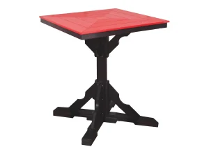3838X Pub Table poly outdoor furniture in Bright Red on Black